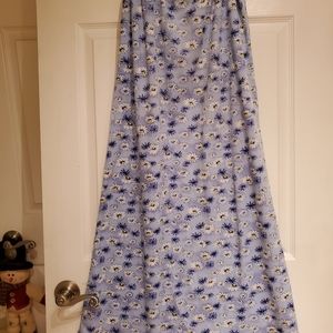 Long Blue Skirt w/ White Daisy's